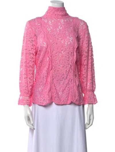 Pre-owned Smythe Lace Lace Pattern Blouse W/ Tags In Pink