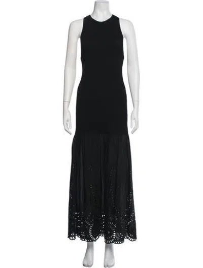 Pre-owned Smythe Lace Pattern Long Dress In Black