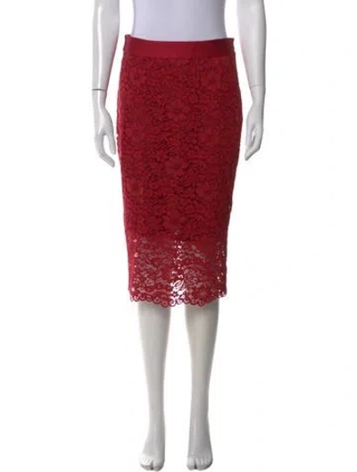 Pre-owned Smythe Lace Pattern Midi Length Skirt In Red