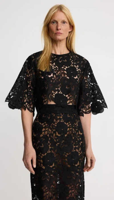 Smythe Lace Tee In Black