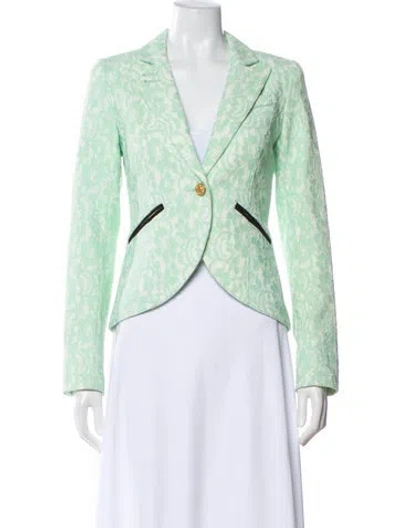 Pre-owned Smythe Lace Tweed Pattern Blazer In Green