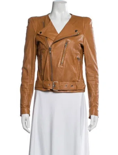 Pre-owned Smythe Leather Biker Jacket In Neutral