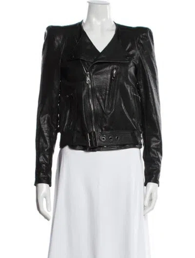 Pre-owned Smythe Leather Biker Jacket In White