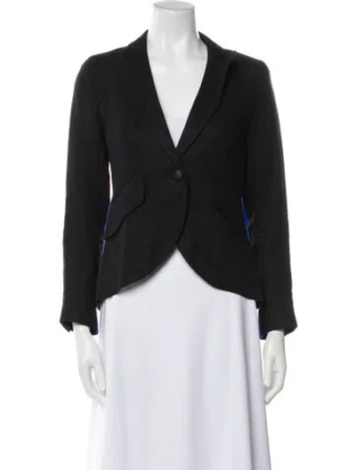Pre-owned Smythe Linen Blazer In Black