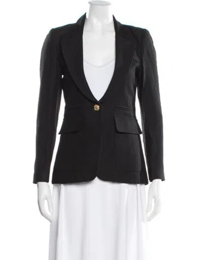 Pre-owned Smythe Linen Blazer In Black