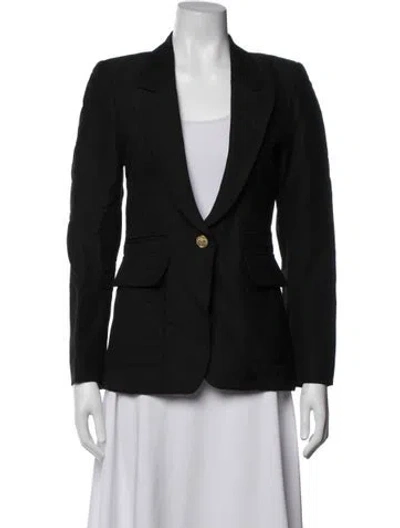 Pre-owned Smythe Linen Blazer In Black