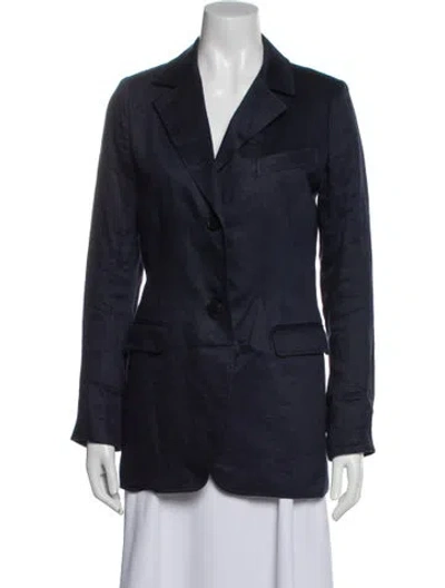 Pre-owned Smythe Linen Blazer In Blue