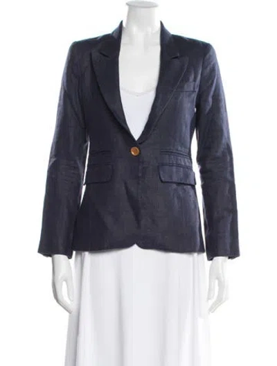 Pre-owned Smythe Linen Blazer In Blue