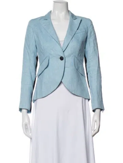 Pre-owned Smythe Linen Blazer In Blue