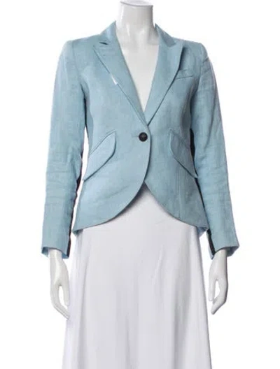 Pre-owned Smythe Linen Blazer In Blue