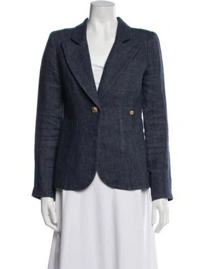 Pre-owned Smythe Linen Blazer In Blue