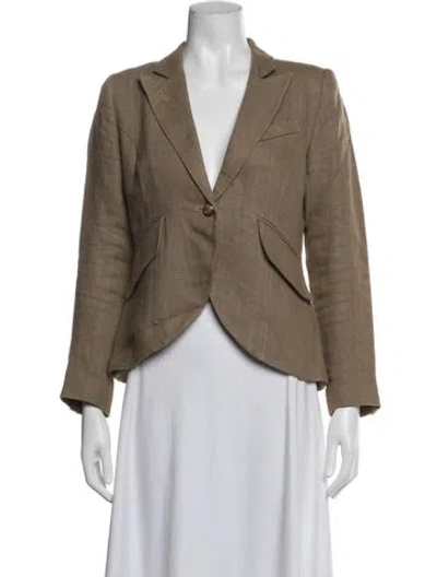 Pre-owned Smythe Linen Blazer In Brown