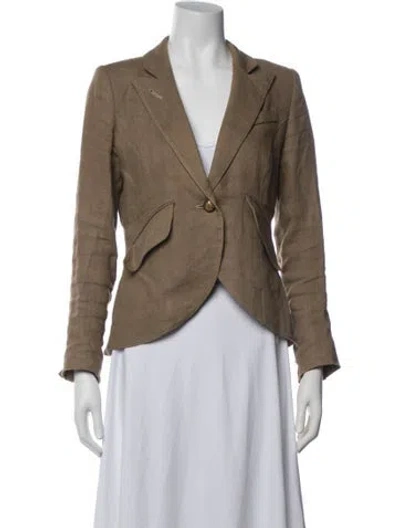 Pre-owned Smythe Linen Blazer In Brown
