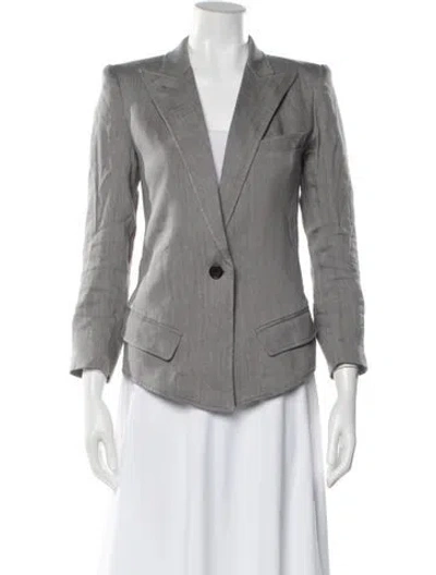 Pre-owned Smythe Linen Blazer In Gray
