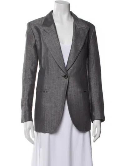 Pre-owned Smythe Linen Blazer In Gray