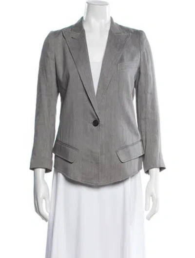 Pre-owned Smythe Linen Blazer In Gray