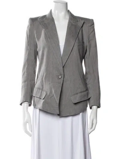 Pre-owned Smythe Linen Blazer In Gray