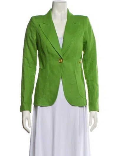 Pre-owned Smythe Linen Blazer In Green