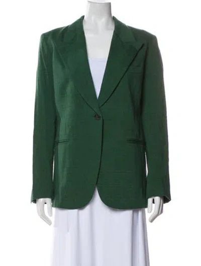 Pre-owned Smythe Linen Blazer In Green