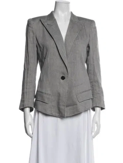 Pre-owned Smythe Linen Blazer In Grey
