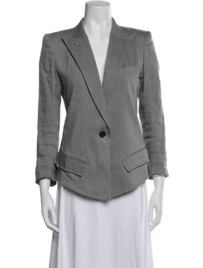 Pre-owned Smythe Linen Blazer In Grey