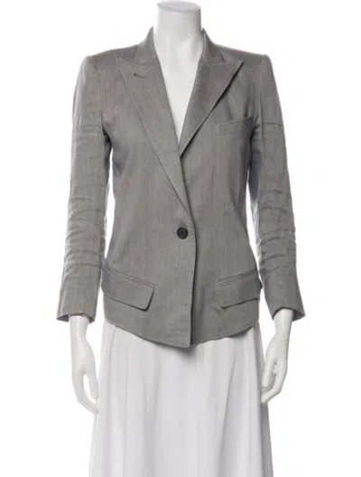 Pre-owned Smythe Linen Blazer In Grey