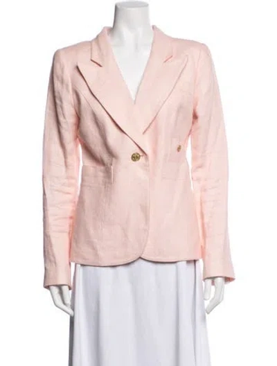 Pre-owned Smythe Linen Blazer In Pink