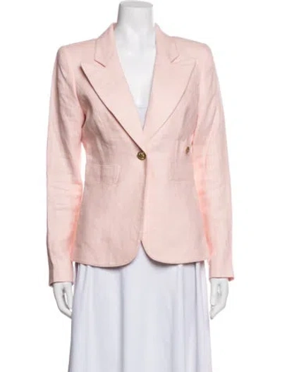 Pre-owned Smythe Linen Blazer In Pink