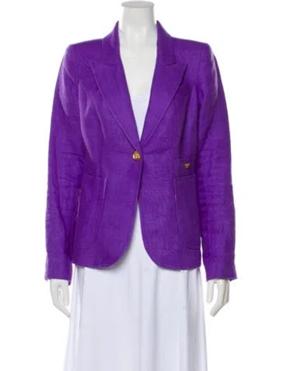 Pre-owned Smythe Linen Blazer In Purple