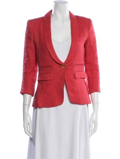 Pre-owned Smythe Linen Blazer In Red