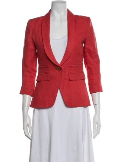 Pre-owned Smythe Linen Blazer In Red
