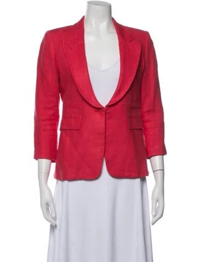 Pre-owned Smythe Linen Blazer In Red