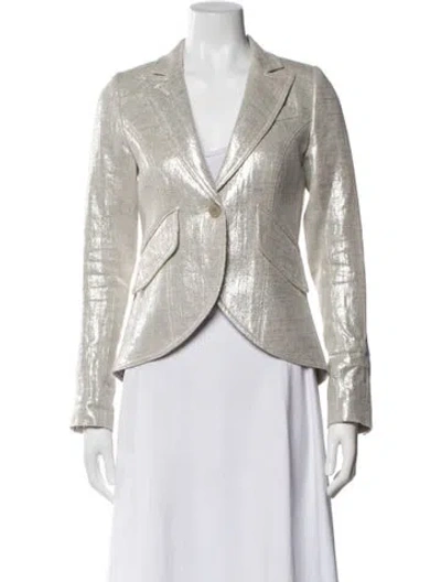 Pre-owned Smythe Linen Blazer In Silver