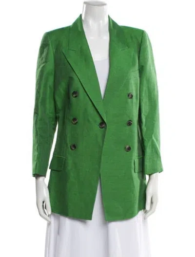 Pre-owned Smythe Linen Blazer W/ Tags In Green