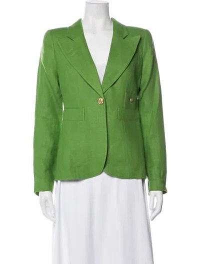 Pre-owned Smythe Linen Blazer W/ Tags In Green