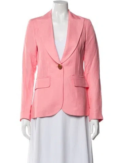 Pre-owned Smythe Linen Blazer W/ Tags In Pink