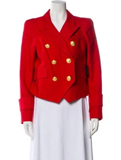 Pre-owned Smythe Linen Blazer W/ Tags In Red