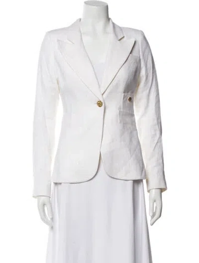 Pre-owned Smythe Linen Blazer In White