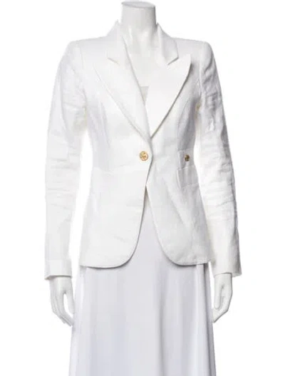 Pre-owned Smythe Linen Blazer In White