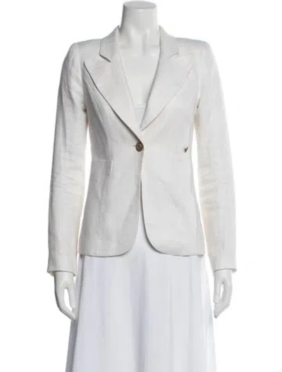 Pre-owned Smythe Linen Blazer In White