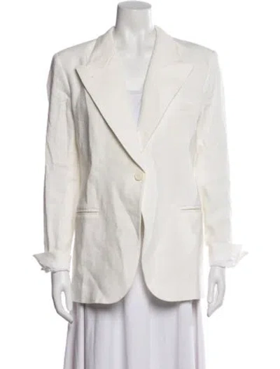 Pre-owned Smythe Linen Blazer In White