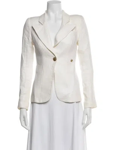 Pre-owned Smythe Linen Blazer In White