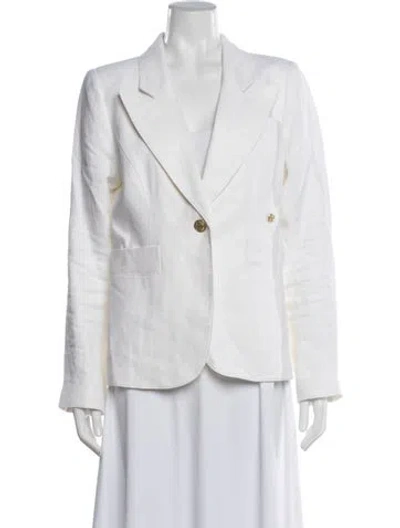 Pre-owned Smythe Linen Blazer In White