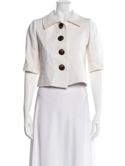 Pre-owned Smythe Linen Blazer In White