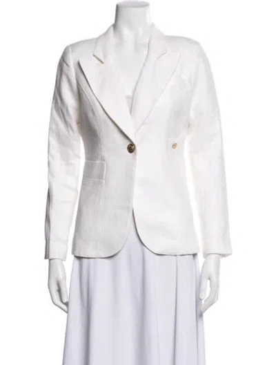 Pre-owned Smythe Linen Blazer In White