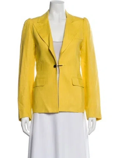 Pre-owned Smythe Linen Blazer In Yellow