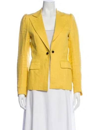 Pre-owned Smythe Linen Blazer In Yellow