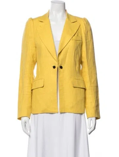 Pre-owned Smythe Linen Blazer In Yellow