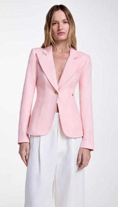 Smythe Linen Classic Duchess Blazer In Pink