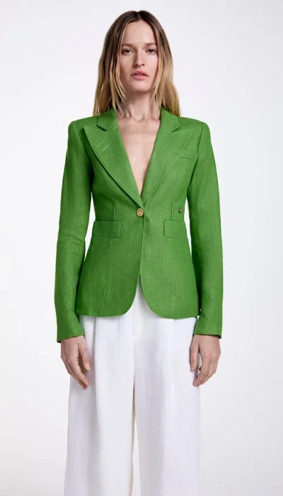 Smythe Linen Classic Duchess Blazer In Green